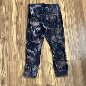 Lululemon Align High-Rise Crop Diamond Dye Graphite Grey Pink 21” size 10